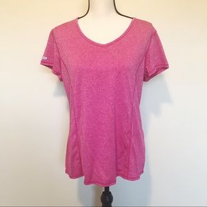 Danskin Now Pink Semi-Fitted V Neck T-Shirt Top